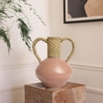 thumbnail image 6 of Terracotta Vase Decor with 2 Handles, Rustic Farmhouse Ceramic Flower Vase, Vintage Decorative Pottery Home Dining Table, Living Room, Shelf,Mantel, Kitchen,Office, 6 of 8