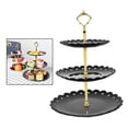 thumbnail image 3 of Soporte de acrílico para cupcakes de 3 niveles, soporte premium para cupcakes, barra de exhibición para torre de cupcakes Negro, 3 of 6