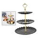 thumbnail image 3 of Soporte para pasteles de 3 niveles, elegante bandeja para servir postres, cupcakes y pasteles, ideal para fiestas de té, bodas y cumpleaños. Negro, 3 of 6