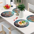 thumbnail image 6 of Ryvnso Owls on Tree Branch Round Plate Mats Dining Table Placemat Set of 4 for Holiday Decoration, 6 of 7