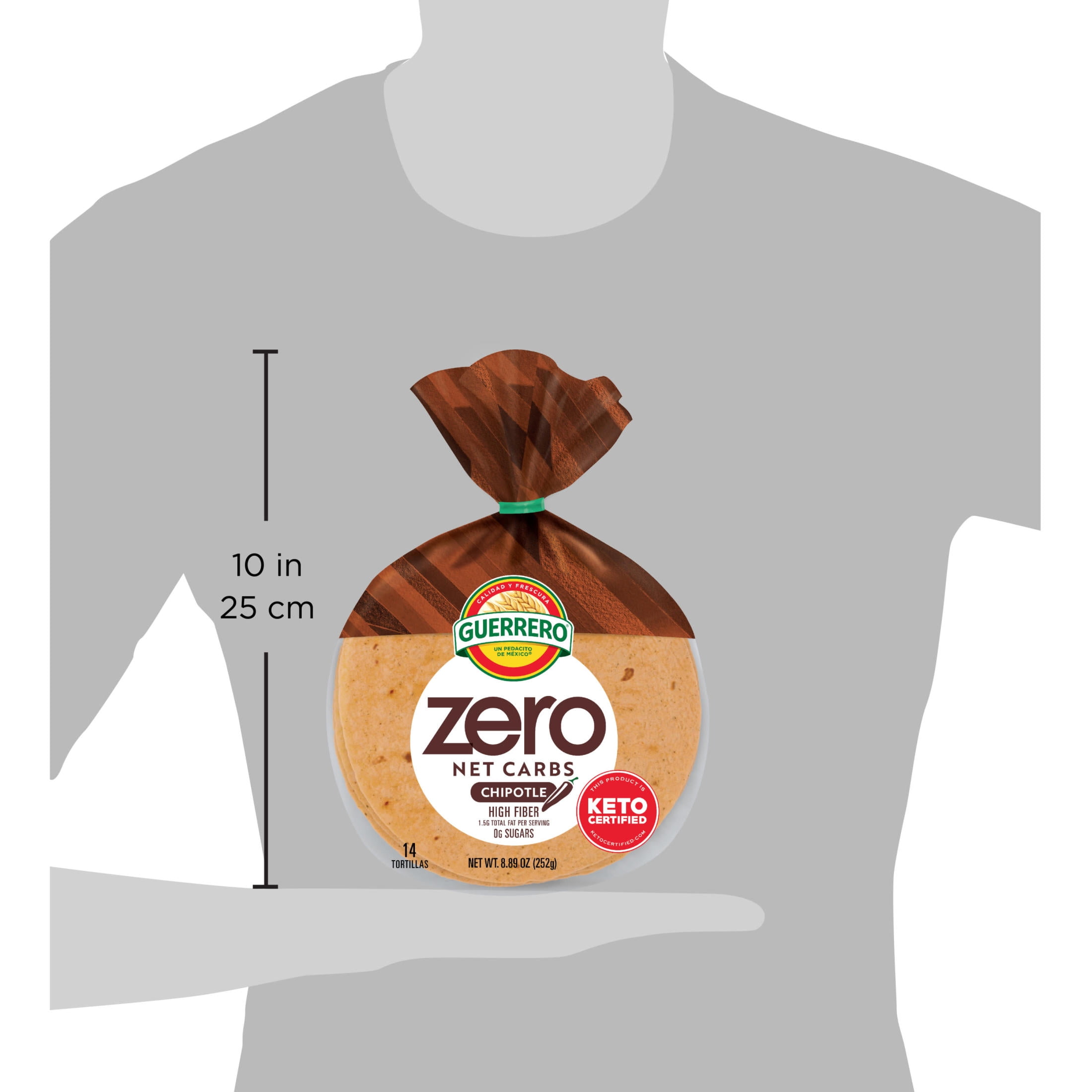 Guerrero Zero Net Carbs Chipotle Tortillas, Street Taco Size, 14