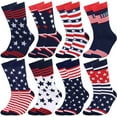 thumbnail image 2 of Falari 8 Pairs Men Patriotic Novelty Casual Dress Crew Socks, 2 of 2