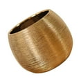 thumbnail image 3 of Shisuyan 1Pc Gold-plated Ceramic Flowerpot Round Flower Vase Succulent Pot (Golden), 3 of 8