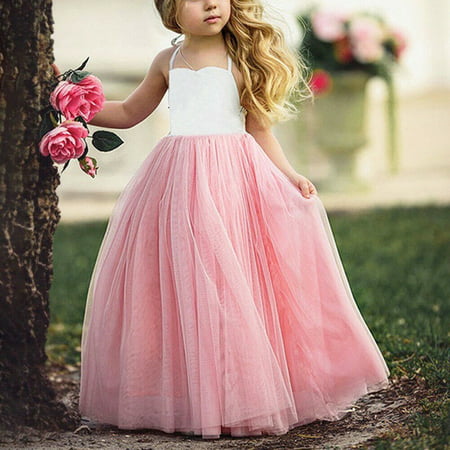 Princess Wedding Party Prom Birthday Dress Skirt Tutu Dresses for Baby Girl 2-7Y