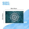 thumbnail image 2 of BaHomeck placemats Set of 4 rectangle Linen Cotton Placemats for Dining Table Washable Heat Resistant,18*12inch,Mandala Design With White Flower On Teal Background, 2 of 4