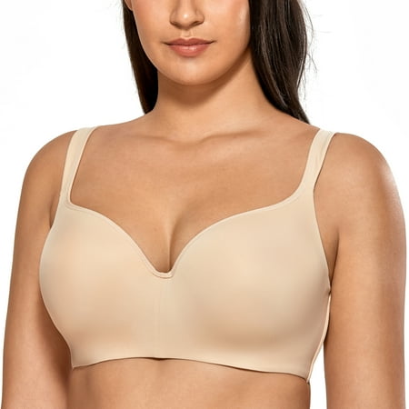 

Delimira Women s Underwire Balconette Bra Plus Size Seamless Full Coverage Bra Support