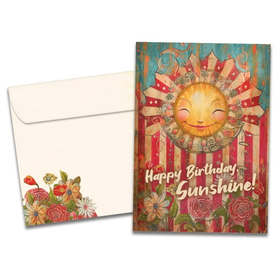 Tree-Free Greetings Birthday Greeting Card, 5 x 7, Happy Sunshine (GO69864)