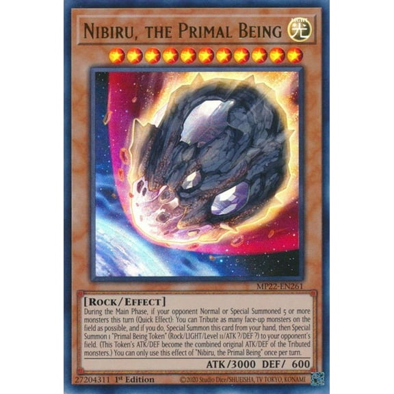 YuGiOh 2022 Tin of the Pharaoh's Gods Ultra Rare Nibiru, the Primal Being MP22-EN261