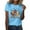 Sky Blue, variant on Womens Blouses Short Sleeve Round Neck Chicken Print Comfortable Soft Womens Athletic Tops,Blue,L