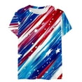 thumbnail image 4 of Yghzkop Women's Summer T-Shirts 4th of July Independence Day Casual Looes Fit V-Neck Patriotic Blouses Short Sleeve Shirts USA Flag Stars Stripes Graphic Tops Shirt, 4 of 4