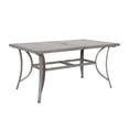thumbnail image 2 of 59.8" Outdoor Dining Table for 6 with 200LB Capacity, Weatherproof Aluminum Top & Umbrella Hole - All-Weather Patio Table for Backyard, Garden, Poolside, 2 of 10