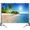 thumbnail image 1 of BSDHOME Polyester 7x5ft Ciel Bleu Mer Plage Toile de Fond pour Photographie Studio, 1 of 4