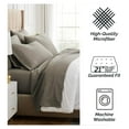 thumbnail image 6 of Deep Pocket Split King Size Sheet Set, 7-Piece Cozy Microfiber Bed Sheets with Two 21" Deep Fitted King Sheets, Oversize Flat Sheet, 4 King Pillowcases, Dark Taupe, 6 of 9
