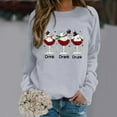 thumbnail image 2 of Ladies Autumn Winter Christmas Snowman Glass Printed Hoodie Hoodie, 2 of 4