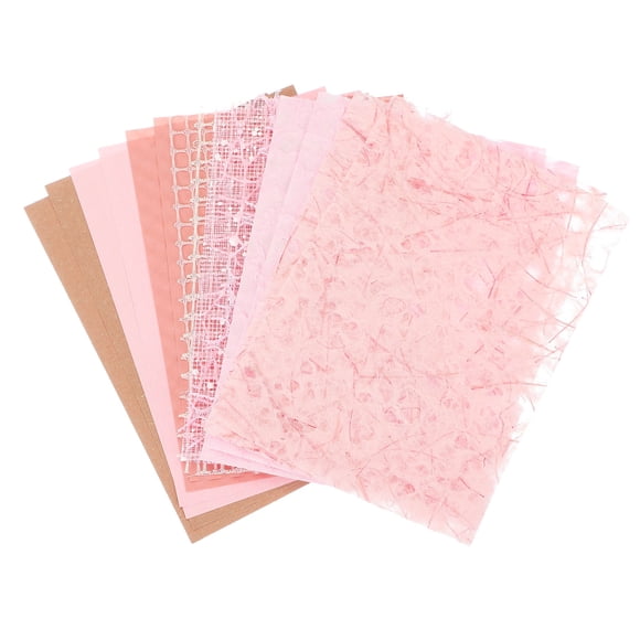 Uxcell 16 Sheets Textured Scrapbook Paper, Mixed Special Paper Mesh Fabric Assorted Set for Scrapbooking Junk Journal Card DIY Materials Collage Card Embellishments Supplies, Pink