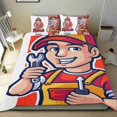 thumbnail image 1 of Mecánico Conjunto de sábanas temático, trío de piezas, cómodo y amigable con la piel, diseño único, regalo de decoración para el hogar para familiares, amigos y fans, 90 cm * 190 cm, 1 of 6
