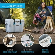Lifetime 28 qt Bear-Resistant Camping Cooler, Premium High Performance, Ice Retention, Hard Cooler, 20 Can Capacity, Boulder Gray (91289)