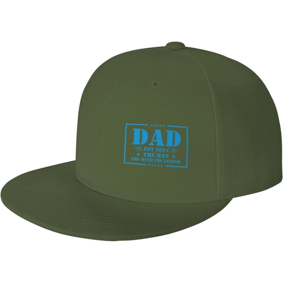 Dad Est 2024 Hat Gifts for Dad Cap New Dad Gifts Father's Day Flat Bill Hat Trucker Baseball Cap for Men Women