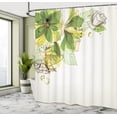 thumbnail image 4 of Ambesonne Flowers Shower Curtain, Leafy Buds Celebration Art, 69"Wx84"L, Fern Green Yellow, 4 of 4