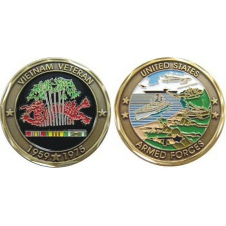 Armed Forces Vietnam Veteran 1959 - 1975 1-1/8 Inch Challenge Coin