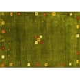 thumbnail image 1 of Ahgly Company Machine Washable Indoor Rectangle Abstract Yellow Contemporary Area Rugs, 7' x 10', 1 of 4