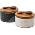 thumbnail image 1 of 1 Juego de Tarros de Condimentos con Tapas de Madera y Cucharas, Molinillos de Sal de Mármol y Tarros de Almacenamiento de Condimentos -  para la Cocina, 1 of 1
