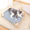 thumbnail image 2 of 1 juego (color) Cama para mascotas de lona de madera maciza Cama para perros Cama para gatos Hamaca cuadrangular para mascotas y gatos Cama de madera desmontable y lavable, 2 of 5