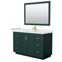 Wyndham Collection Miranda 54" Wood Single Bathroom Vanity in Green/Gold