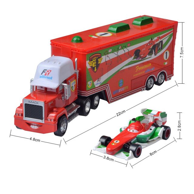 Disney Pixar Cars 3 juguetes Lightning McQueen Jackson Storm Mack Uncle Truck 1:55 Diecast modelo de coche de juguete para niños regalo de Navidad Gao Jinjia LED