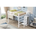 thumbnail image 4 of Full Size Loft Bed with Built-in Storage Wardrobe and Staircase, Space-Saving Furniture for Teens and Adults, Sturdy White Frame Design for Bedroom or Dorm Organization, 4 of 9