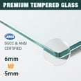 thumbnail image 3 of Leumius 56-60"x58" Double Sliding Bathtub Screen,Aluminum Frame,Premium 1/4" (6mm) Clear Tempered Glass, Chrome Hardware Sliding Glass Shower Enclosure,Chrome Finished, 3 of 8