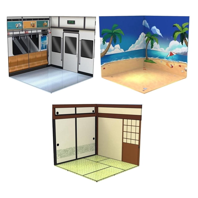 lionlar 3pcs 1/12 Scale Action Figures Backdrop Background Layout Scene Showcase Beach