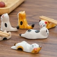 thumbnail image 3 of Lindo soporte de cerámica para palillos de gato, soporte para cuchara de cena, soporte para cuchillo y tenedor (juego de 3), 3 of 5