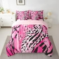 thumbnail image 2 of Manfei Fashion Zebra Print Bedding Comforter Set 7pcs, Pink Leopard Cheetah King Bedding Sets, Teens Kids Adult Female Reversible Bed Sheets, Luxury Bedroom Decor, 2 of 7