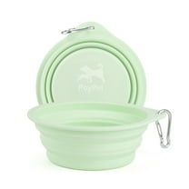 PoyPet Large Silicone Collapsible Dog Bowl 500 mL, Portable Water Bowl for Dogs Cats Pet Foldable Feeding Watering Dish for Traveling,Green
