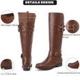thumbnail image 3 of Botas hasta la rodilla Ruiee 231118 Brown PU para mujer, talla 7.5, 3 of 7