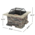 thumbnail image 5 of Christopher Knight Home 28.5" Outdoor Patio Wood Burning Fire Pit with Lid, MGO Base & Iron Bowl, Stone Gray, 5 of 8