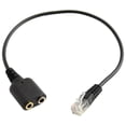 thumbnail image 3 of 2x RJ9 Modular Plug To Dual Jack De 3,5 Mm Para Auriculares De PC Analógicos Para Teléfonos De Escritorio Sunnimix Enchufe dual de 3, 3 of 8