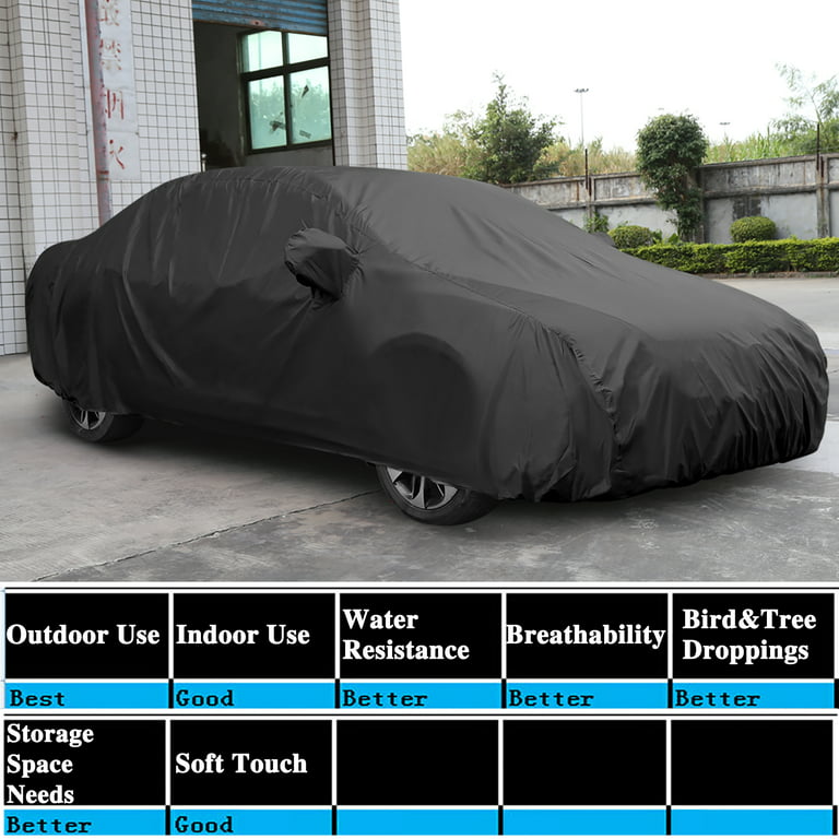Unique Bargains Outdoor Anti Dust UV Auto Car Cover 3XL (4.9m), Black