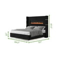 thumbnail image 6 of Pemberley Row Velvet Black Queen Bed Rectangular Bluetooth Speakers 97"x65"x48" Unassembled, 6 of 6