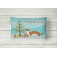 thumbnail image 2 of Carolines Treasures BB9237PW1216 Weasel Christmas Canvas Fabric Decorative Pillow, Teal, 12H x16W, multicolor, 2 of 3