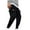Black, variant on Inleife Mens Pants Men's Fashion Drawstring Elastic Waist Solid Color Casual Sweat Length Pants Gray XXL