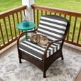 thumbnail image 4 of Outdoor Patio Cushion Covers 4 Pack Classical Stripe Patio Chair Cushion Covers with Ties and Zipper Dark Grey Waterproof Outdoor Seat Cushion Covers for Patio Furniture 22"x22", 4 of 9