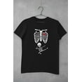 thumbnail image 5 of Old Glory Mens Kung Fu Baby Pregnant Skeleton Halloween Costume Short Sleeve Graphic T Shirt, 5 of 6
