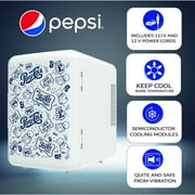 Pepsi Wheeled MIS150PEP Corded Electric Plastic 4 liters Mini Personal Fridge Cooler
