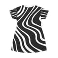thumbnail image 3 of Black White Striped T-Shirt Dress Party Dress Cocktail Evening Dress, 3 of 4