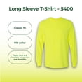 thumbnail image 3 of Gildan Hi-Vis Long Sleeve T-Shirt, Workwear Tee 5.3 oz, Safety Green Shirts Size-S, 3 of 7
