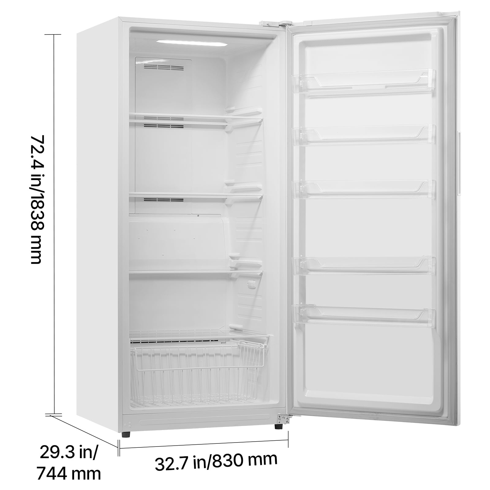 VEVOR Convertible Freezer/Refrigerator,20.2 Cu.Ft Frost Free Upright Freezer with Temp Control Panel, Door Open too Long Alarm,Adjustable Shelves and LED,Standing Fridge for Kitchen,Office,Garage