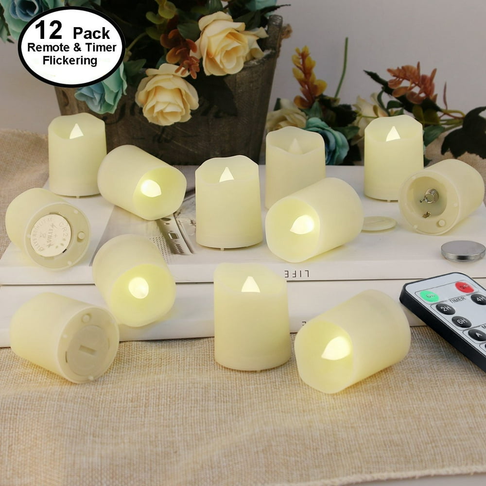 LED Tea Lights Flameless Candles Electric Tealights with Remote and