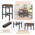 thumbnail image 3 of Bar Table and Chairs Set for 4, Pub Bistro Dinning Table and 4 Stools with Backrest, Counter Height Bar Table Set for Apartment, Kitchen, Small Space, 3 of 18